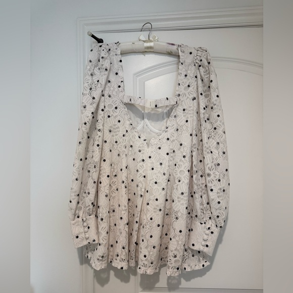 For Love & Lemons Donna Puff Sleeve Floral Lace Mini Dress - Picture 9 of 14